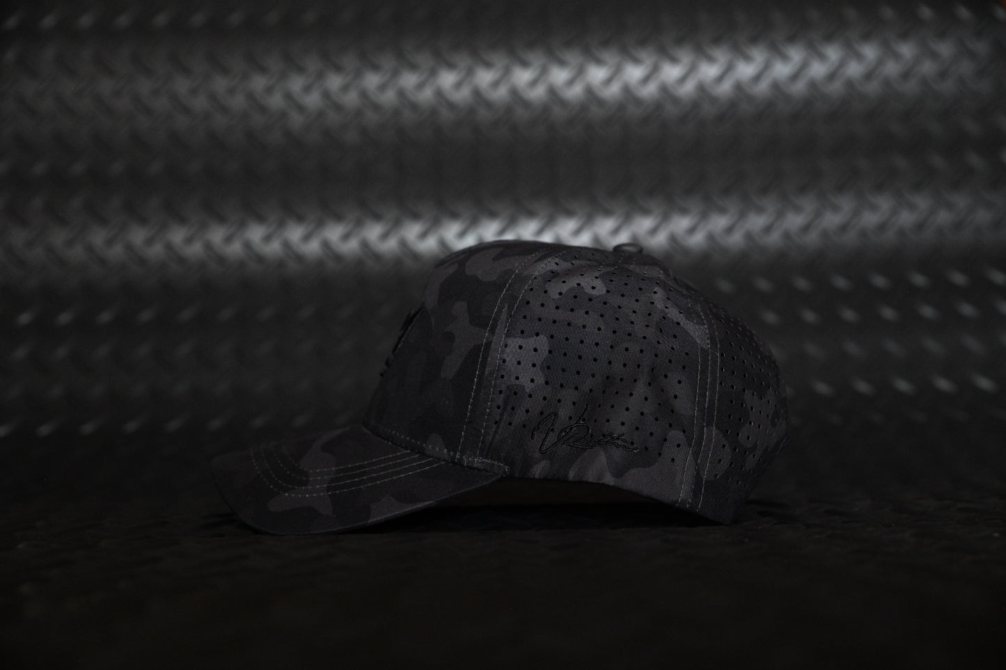 VCTRY Laser Cut Snapback - Black Camo