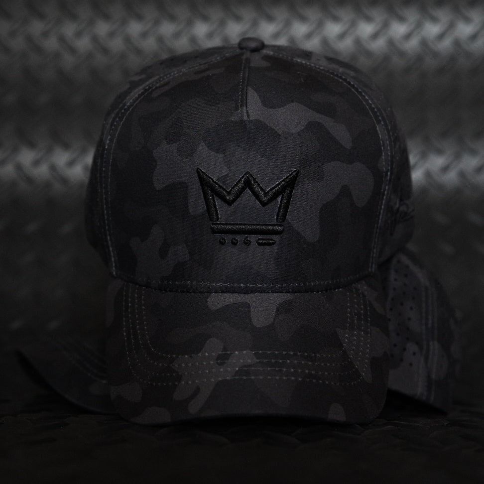 VCTRY Laser Cut Snapback - Black Camo